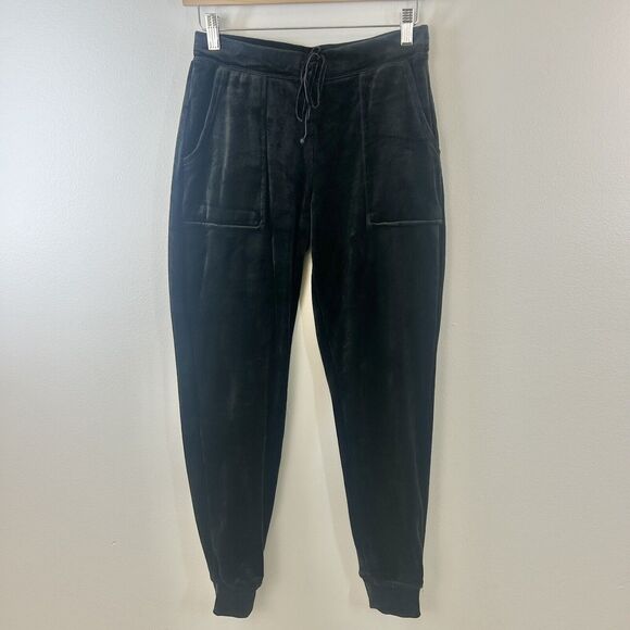 House of Harlow 1960 Pants Womens‎ XS Black Velour Jogger Lounge Drawstring Soft - Picture 1 of 13
